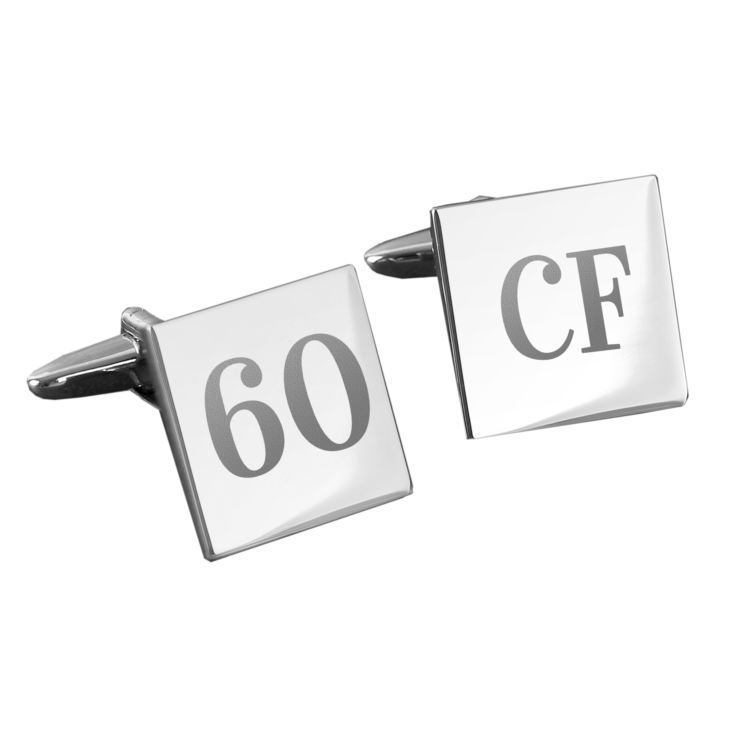 Personalised 60th Birthday Silver Plated Cufflinks product image