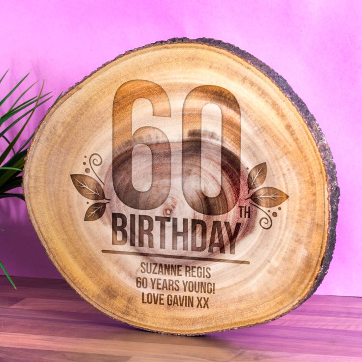 Personalised 60th Birthday Tree Slice product image