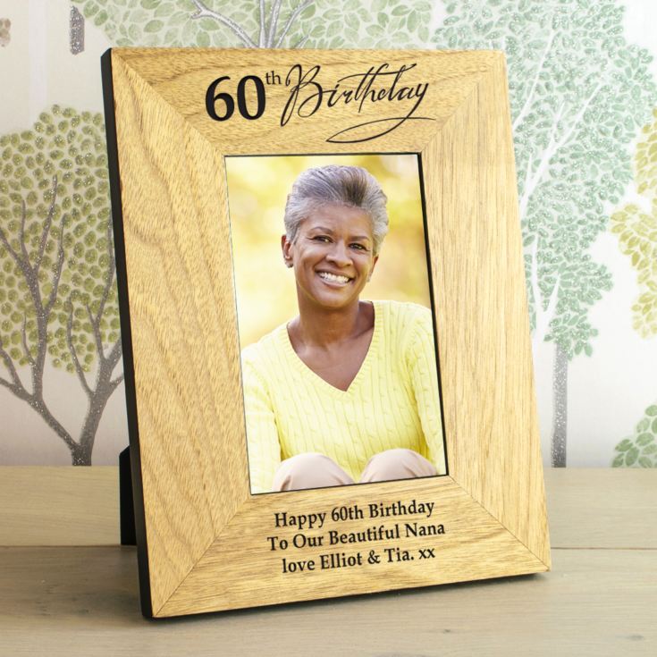 60th Birthday Wooden Personalised Photo Frame product image