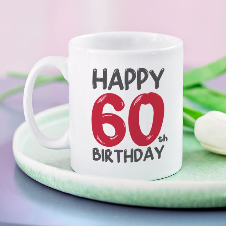 Personalised 60th Birthday Mug Red product image