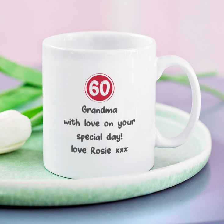 Personalised 60th Birthday Mug Red product image