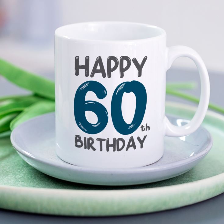 Personalised 60th Birthday Mug Blue product image