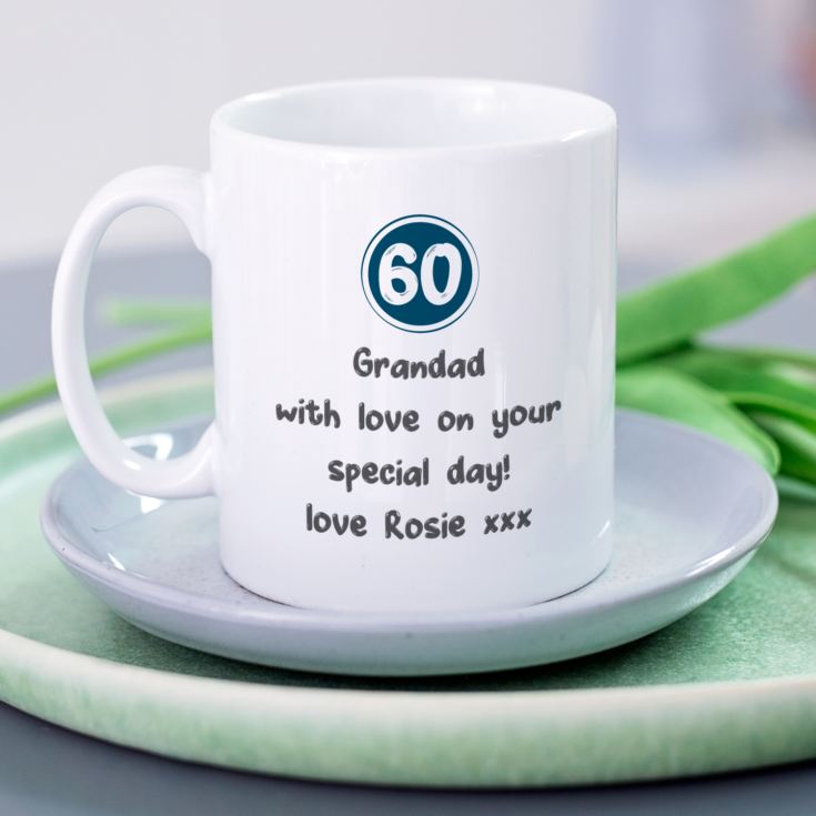 Personalised 60th Birthday Mug Blue product image