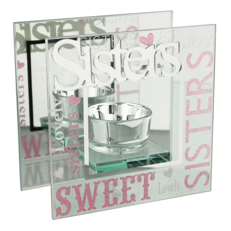 Friends & Family Glass T-Lite 3D Word - Sisters product image