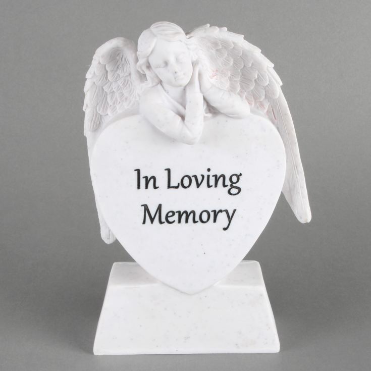 Thoughts Of You Angel Leaning on Heart - In Loving Memory product image