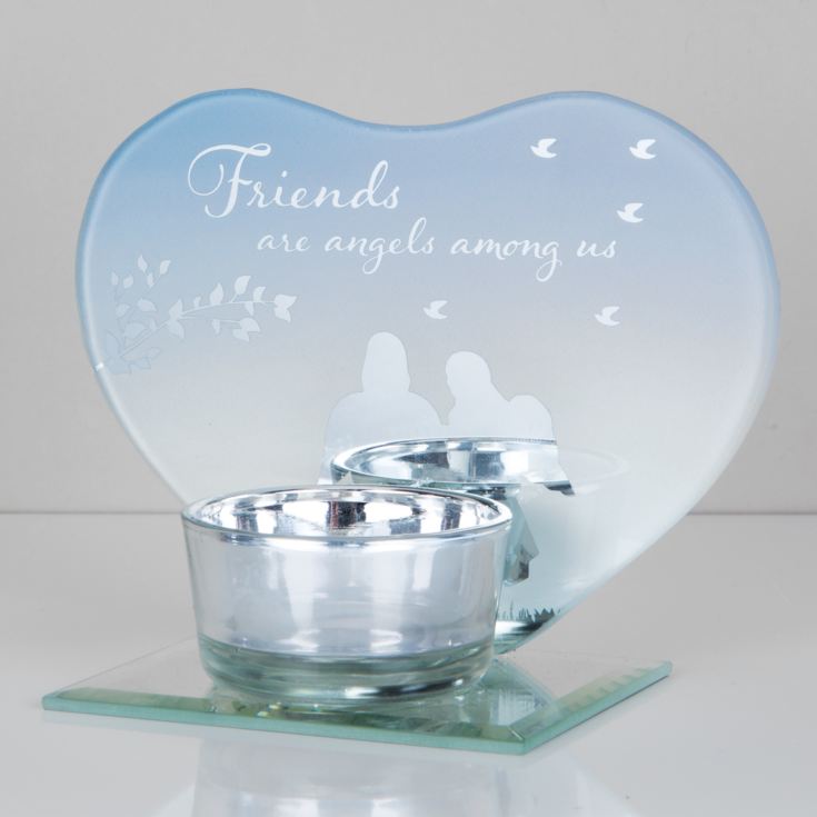 Heart Shape Glass Tealight Holder - Friends product image