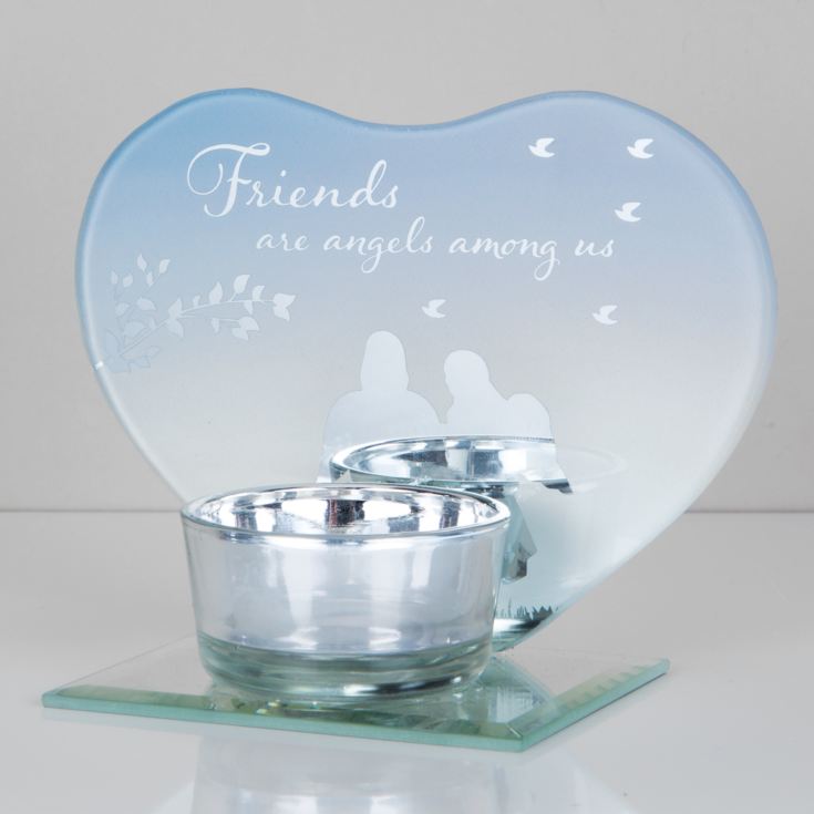 Heart Shape Glass Tea Light Holder - Friends product image