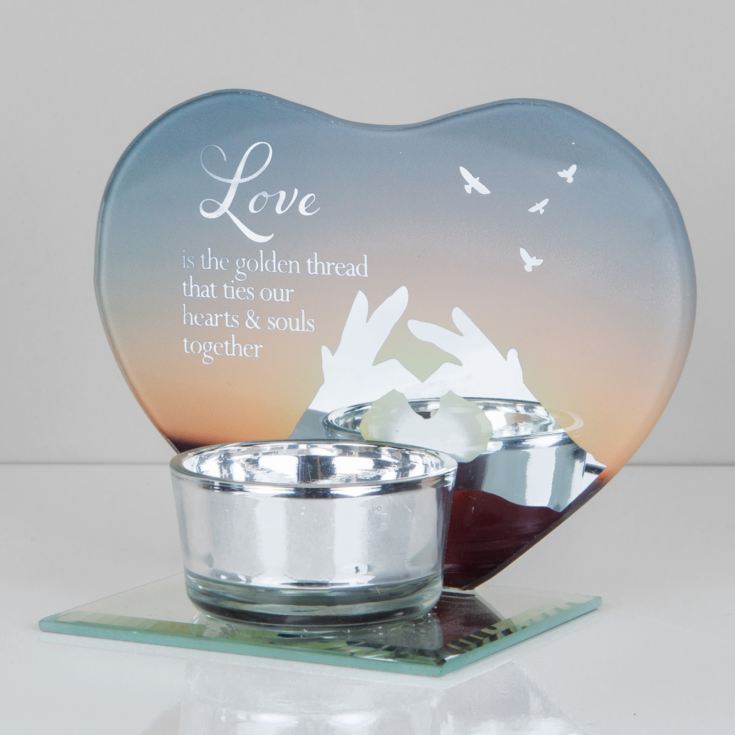 Heart Shape Glass Tea Light Holder - Love product image