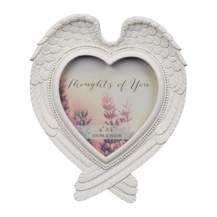 Thoughts Of You Heart Shaped Wing Photo Frame 4" x 4" product image