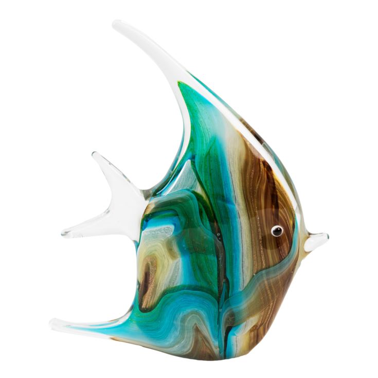 Objets d'art Glass Figurine - Green Angel Fish product image