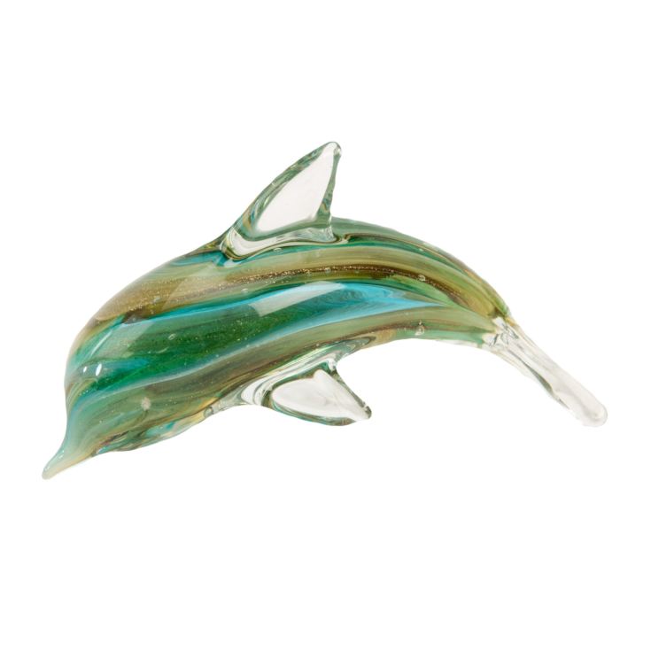Objets d'Art Glass Figurine - Green Dolphin product image