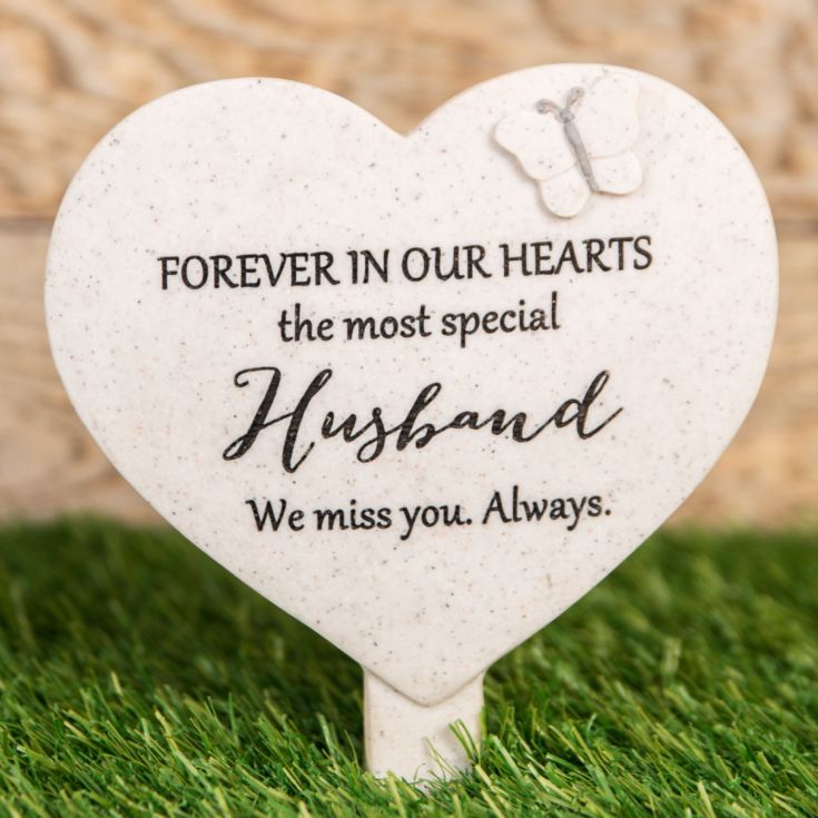 Thoughts Of You Heart Graveside Stake - Husband product image
