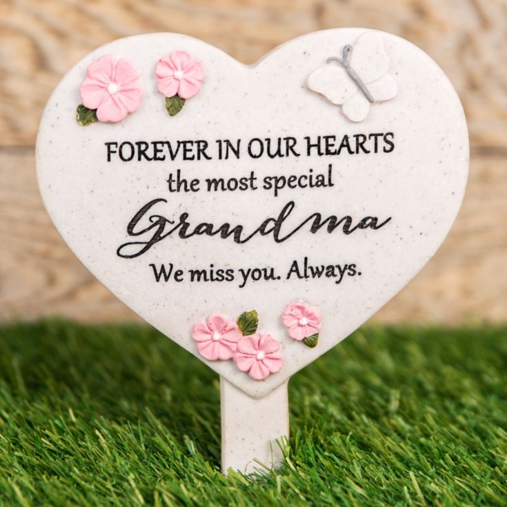 Thoughts Of You Heart Graveside Stake - Grandma product image