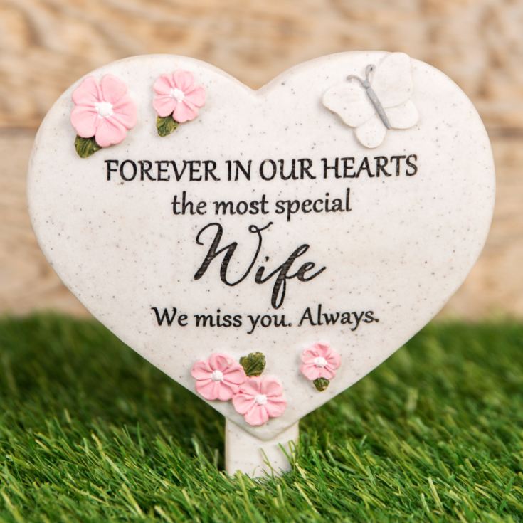 Thoughts Of You Heart Graveside Stake - Wife product image