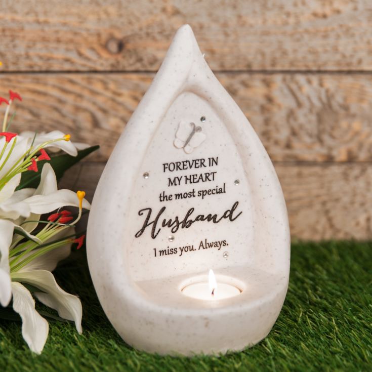 Thoughts Of You Teardrop Graveside Tealight Holder - Husband product image