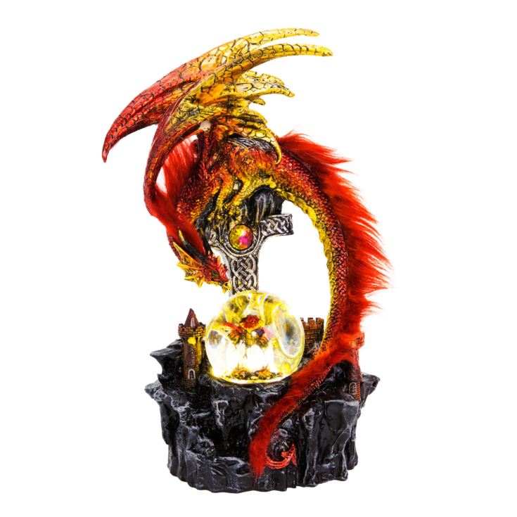 Mystic Legends Gold Dragon with Sword & Crystal Ball 29cm product image