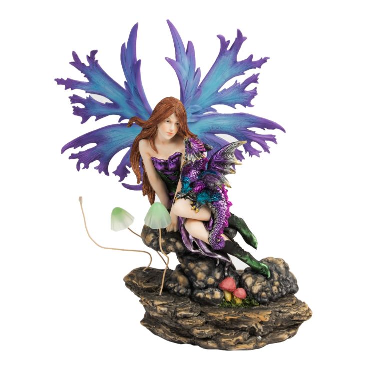 Mystic Legends Blue Winged Fairy & Dragon LED Figurine product image