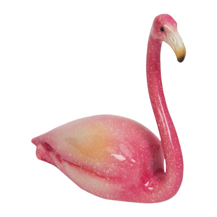 Pink Glossy Swimming Flamingo Figurine product image
