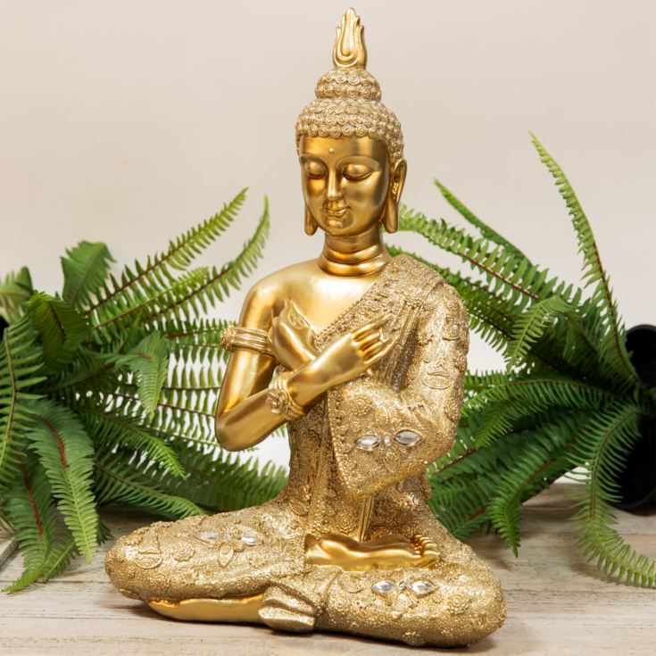 Gold Sitting Thai Buddha Figurine - 34cm product image