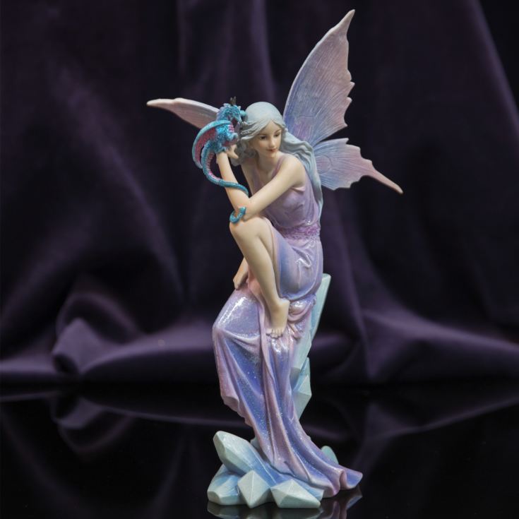 Mystic Legends Blue Fairy with Baby Dragon Figurine product image