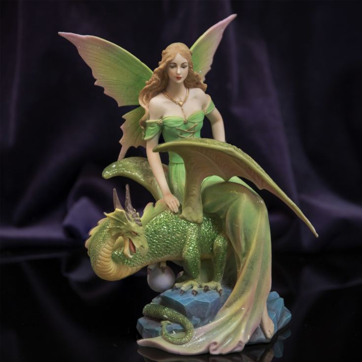 Mystic Legends Green Fairy with Green Dragon Figurine product image