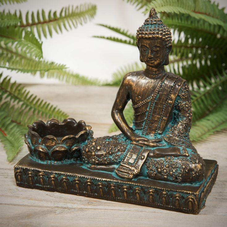 Thai Buddha Figurine Tea Light Holder 16.5cm product image