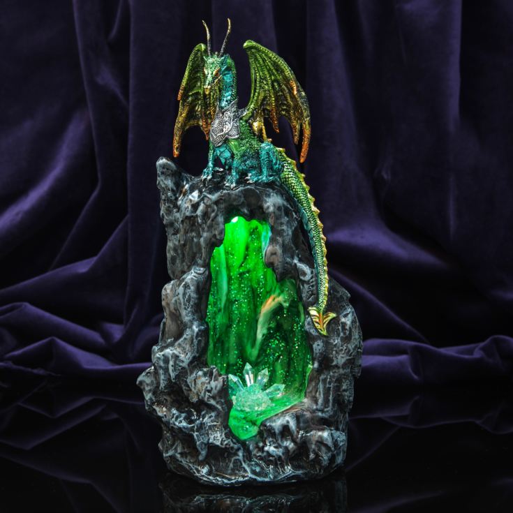 Figurine 29cm Large Green Dragon and Baby Juliana Mystic Legends 