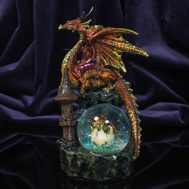 Mystic Legends Red & Gold Dragon Figurine with Glitter Ball product image