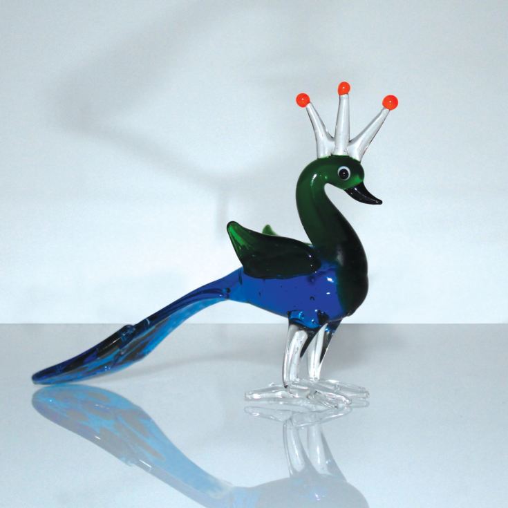 Objets d'Art Miniature Glass Ornament - Peacock product image