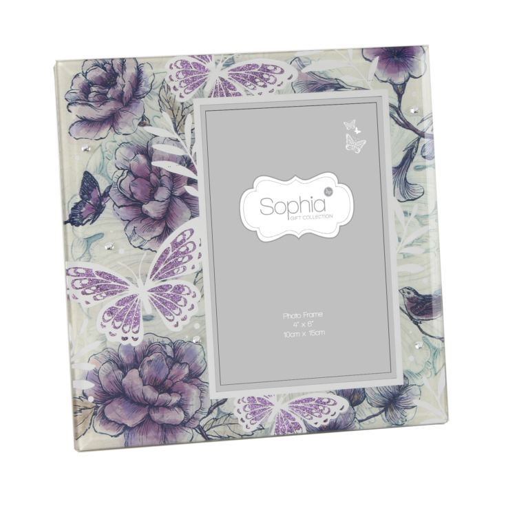 4" x 6" - Sophia Glass Photo Frame - Lilac Butterfly product image
