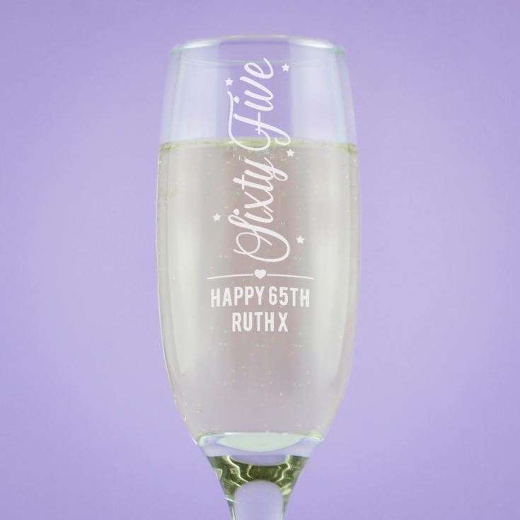 Personalised 65th Birthday Prosecco Glass product image