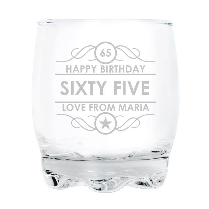 Personalised 65th Birthday Whisky Glass product image