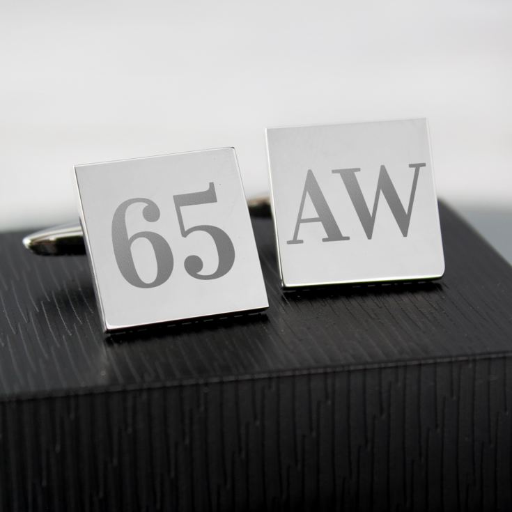 Personalised 65th Birthday Silver Plated Cufflinks product image