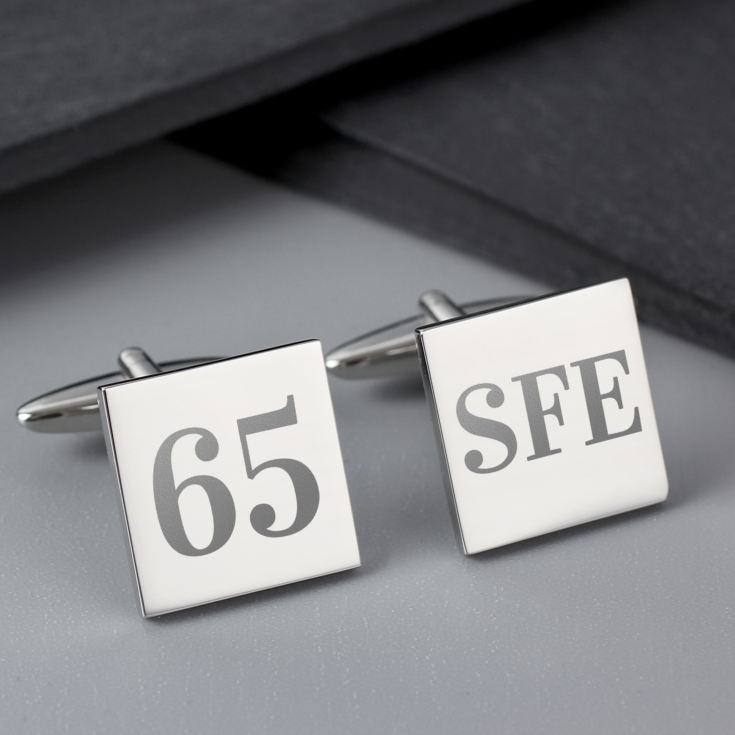 Personalised 65th Birthday Silver Plated Cufflinks product image