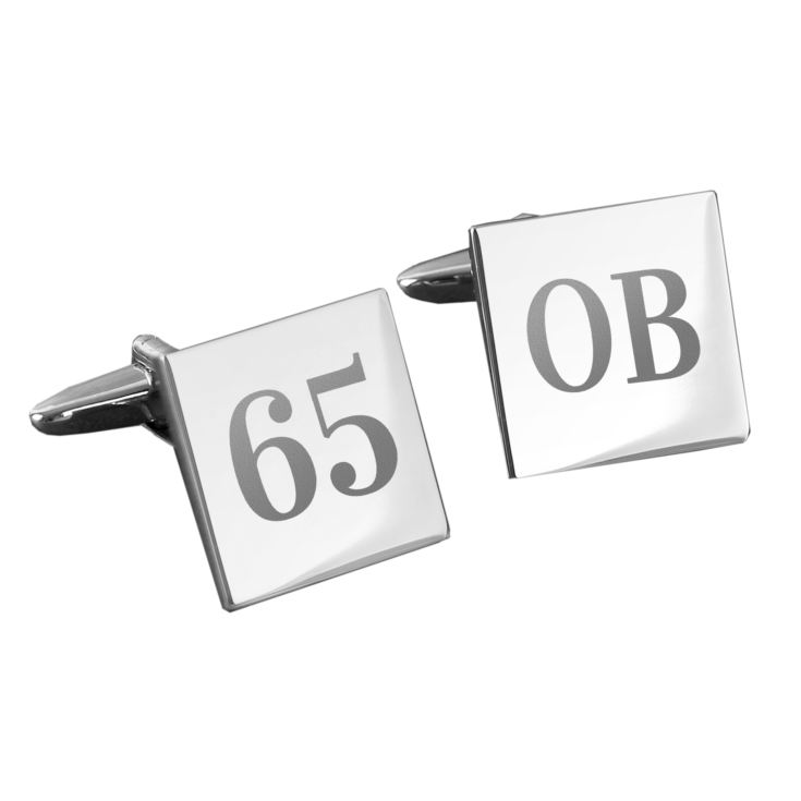 Personalised 65th Birthday Silver Plated Cufflinks product image