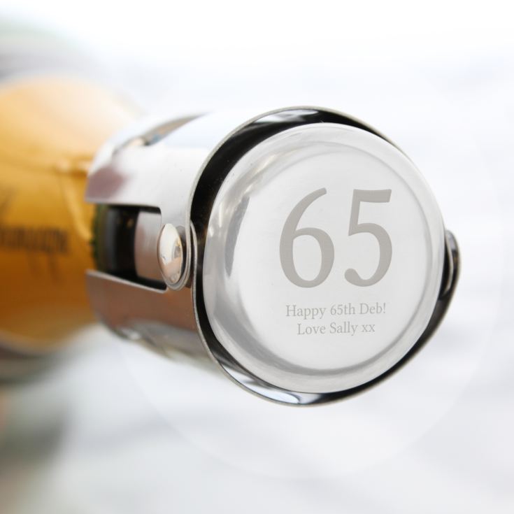 Personalised 65th Birthday Wine Bottle Stopper product image