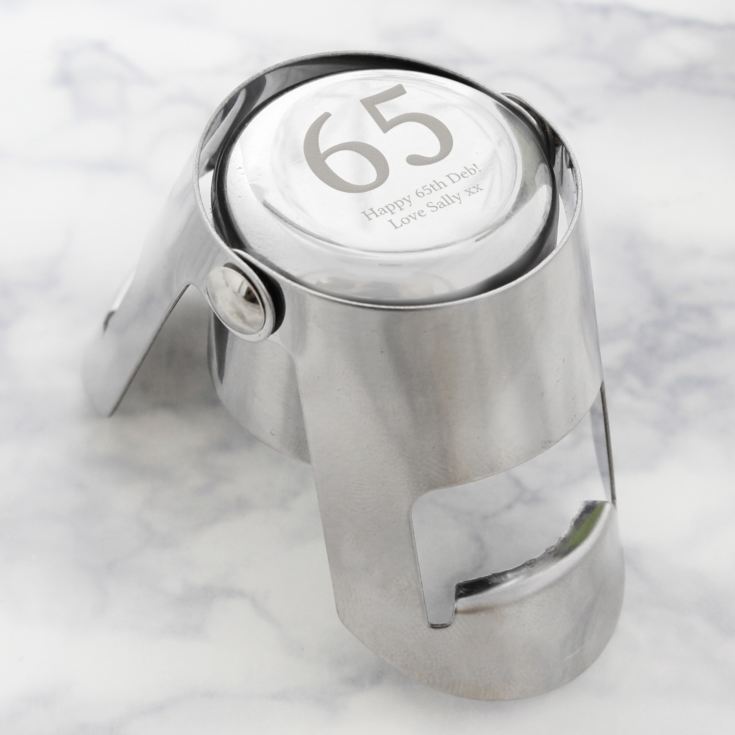 Personalised 65th Birthday Wine Bottle Stopper product image