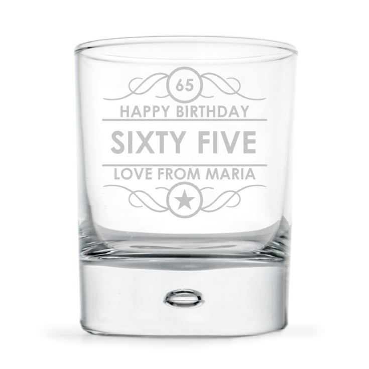 Personalised 65th Birthday Whisky Glass product image