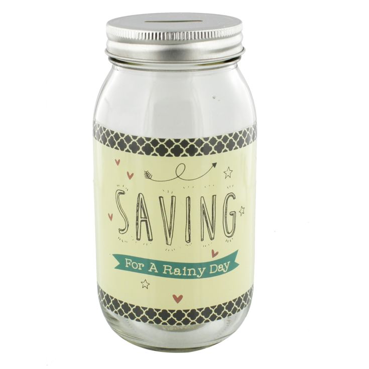 Love Life 'Rainy Day Fund' Mason Jar Money Box product image