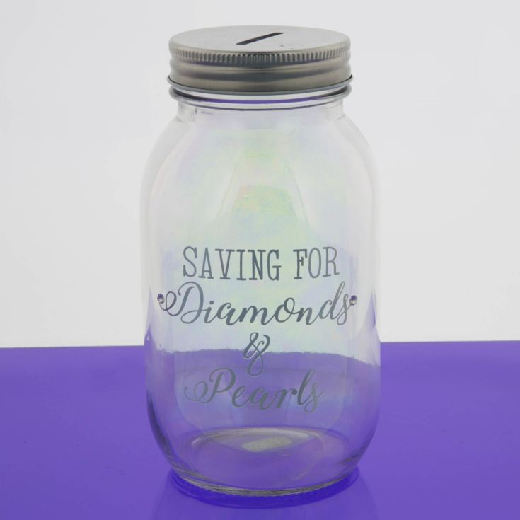 Iridescent Money Jar - Saving for Diamonds & Pearls product image