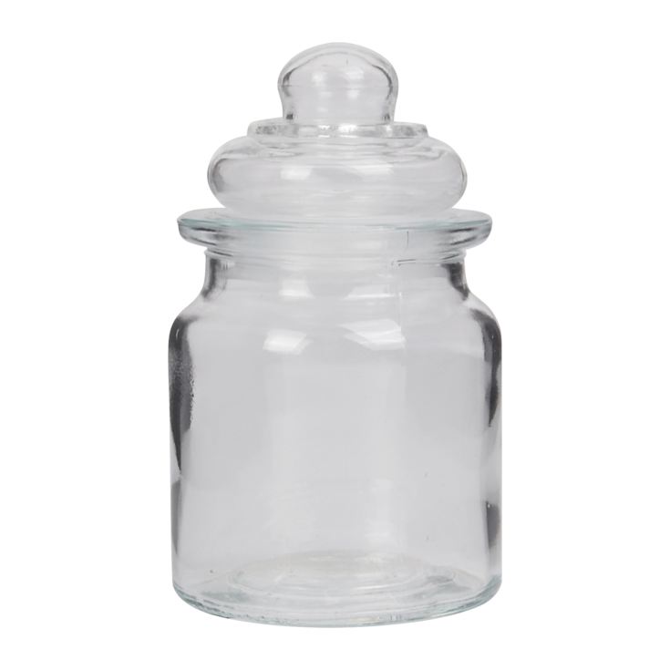 Set of 4 Vintage Clear Glass Jars product image