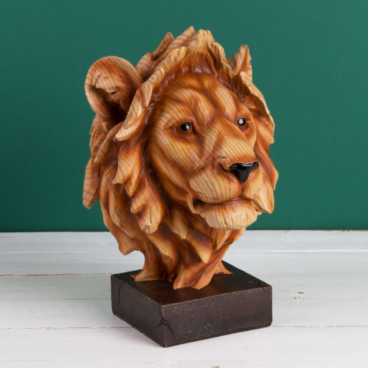 Naturecraft Wood Effect Resin Figurine - Lion Head product image