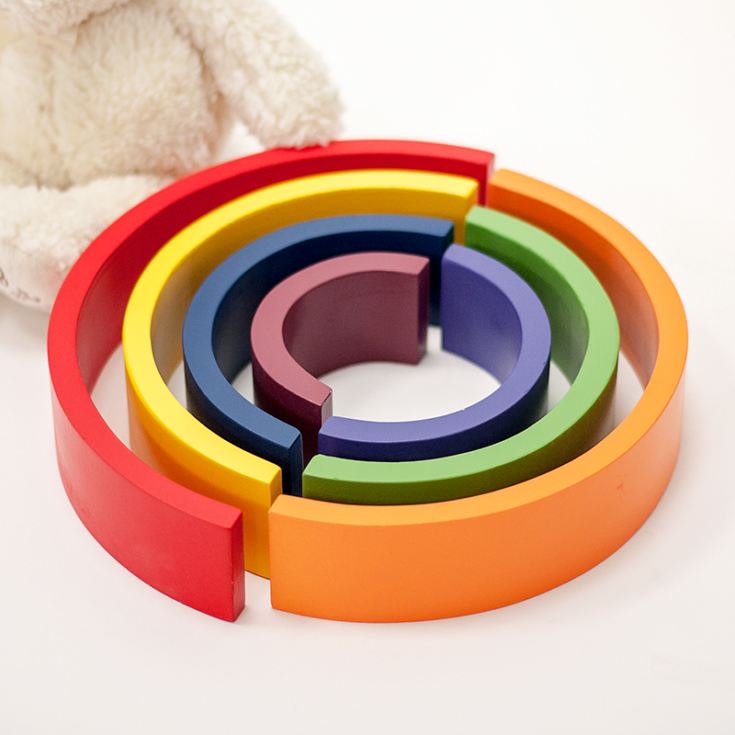 Rainbow Wooden Building Blocks The Gift Experience