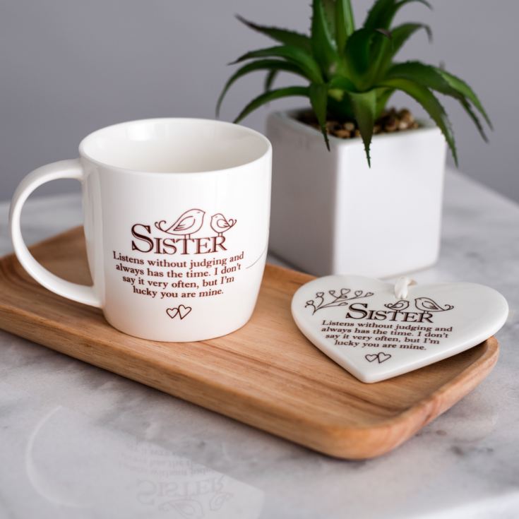 Sister Ceramic Mug & Heart Gift Set The Gift Experience