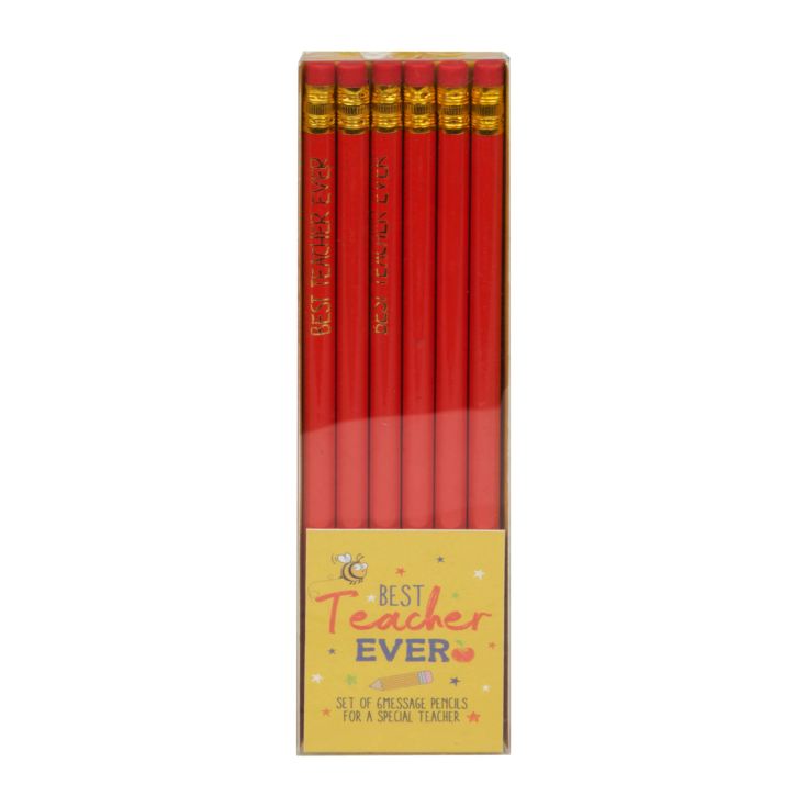 Set of 6 Slogan Pencils ''Best Teacher Ever'' product image
