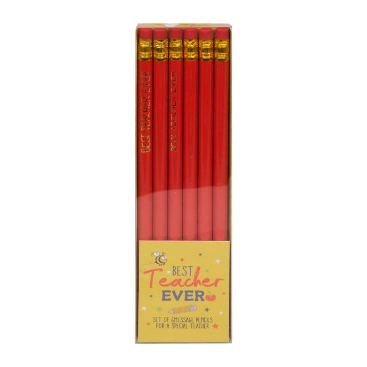 Set of 6 Slogan Pencils ''Best Teacher Ever'' product image