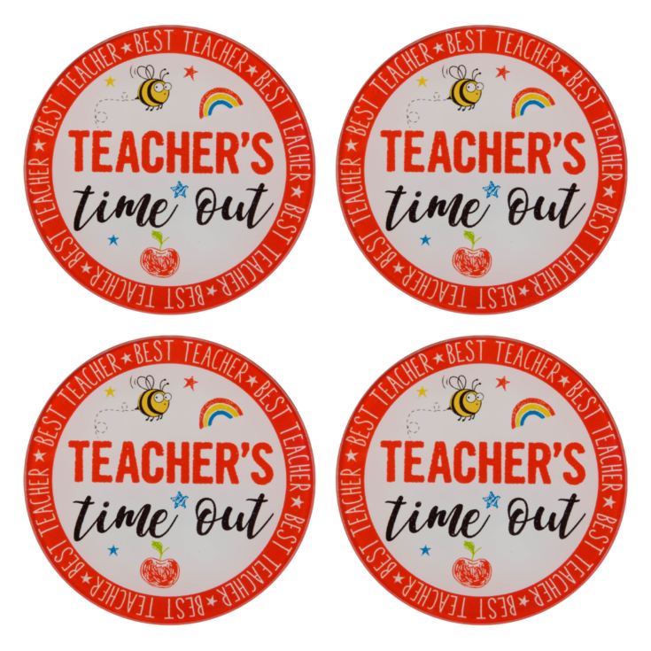 Set of 4 Teacher's Time Out Glass Coasters product image