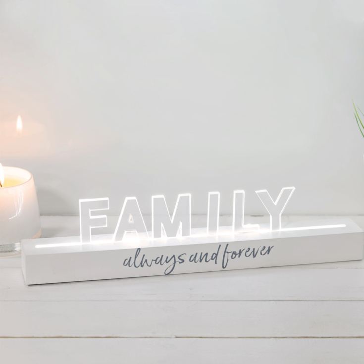 Say It In Lights White LED Light Up Plaque 40cm - Family product image