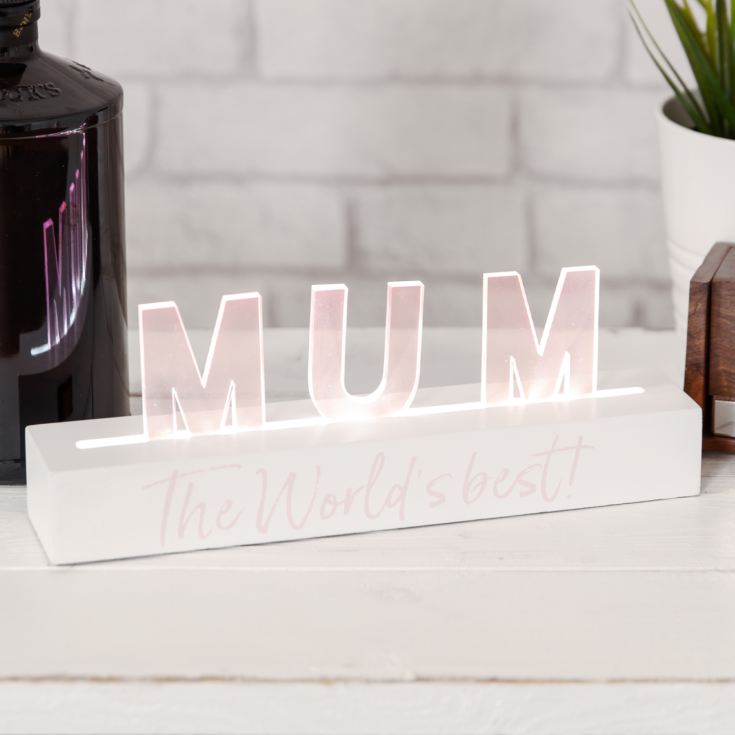 ''Say It In Lights'' Plaque White LED 25cm Power Bar - Mum product image