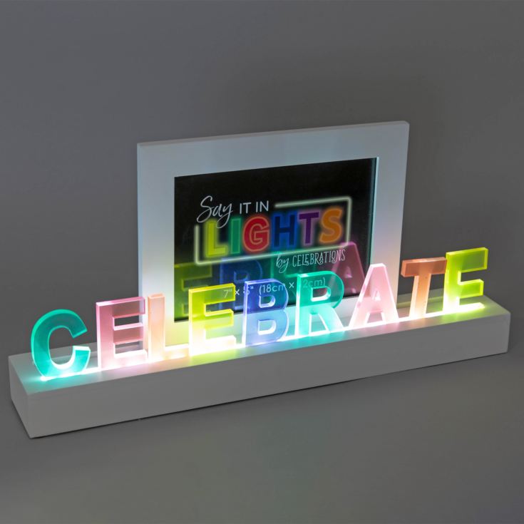 Say It In Lights - Celebrate with 5" x 7" Photo Frame product image